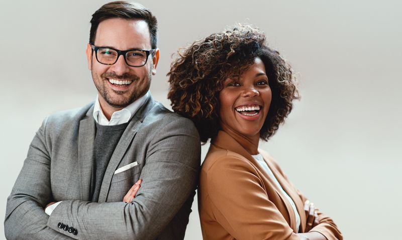 Portrait,Of,Multi,Ethnic,Business,Couple