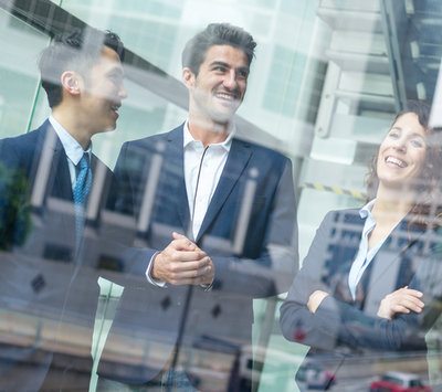 Multi Nationality of business people talk to each other